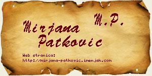 Mirjana Patković vizit kartica
